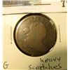 Image 1 : 1807 U.S. Large Cent, Good, obverse scratches, 90% reverse rotation.