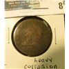 Image 1 : 1808 U.S. Large Cent, G, heavy corrosion.
