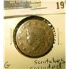 Image 1 : 1820 U.S. Large Cent, G, scratches, corrosion.
