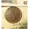 Image 1 : 1843 U.S. Large Cent, petite head, small letters, heavy corrosion.