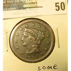1851 U.S. Large Cent, Fine, some corrosion.