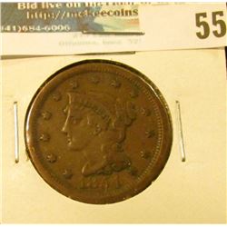 1854 U.S. Large Cent, Fine.