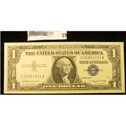$1 note series 1957B Silver Certificate, Choice Uncirculated.