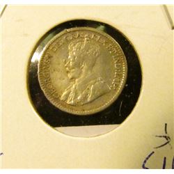 1913 Silver Canada Half Dime.