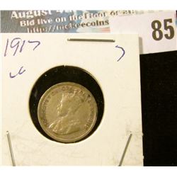 1917 Silver Canada Half Dime.