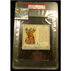 PSA large slabbed and graded T129 RED MAN "Rushing Bear American Indian Chiefs" No. 15. NM. 7.  Seri