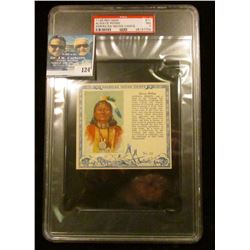 PSA large slabbed and graded T129 RED MAN "Always Riding American Indian Chiefs" No. 12. NM. 7.  Ser