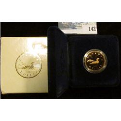1987 Royal Canadian Mint Proof Loon One Dollar Coin.