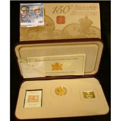2001 150th Anniversary of First Postage Stamps in Canada. Sterling Silver gold-plated Three Cent Bea