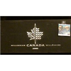 2000 Royal Canadian Mint Millennium  Coins- 12 Quarters Proof Sterling Silver with black clam case a