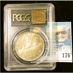 1951 PCGS slabbed "MS63" (OGH Short Water Line Variety) Canada Silver Dollar.