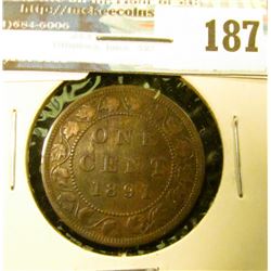 1891 Canada Large Cent. L.L. VF+.