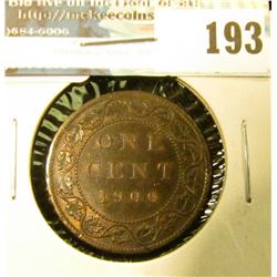 1900H Canada Large Cent. Mostly brown AU.
