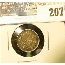 1888 Canada Five Cent Silver. VF+.