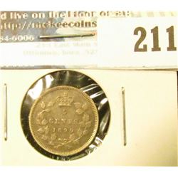 1899 Canada Five Cent Silver. VF+.