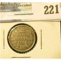 1882H Canada Silver Dime. VF.