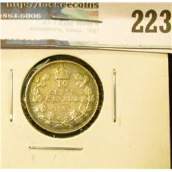 1907 Canada Silver Dime. EF.