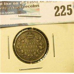 1913 Canada Silver Dime. Fine.