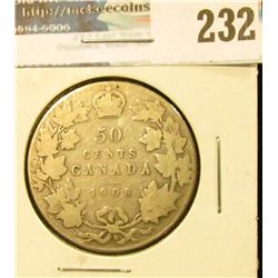 1908 Canada Silver Half-Dollar. Good.