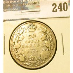 1919 Canada Silver Half-Dollar. VG.