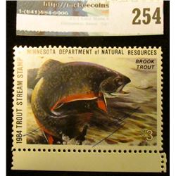 1984 Artist Signed Trout Stream Stamp Minnesota Department of Natural Resources. Mint condition.