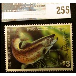1983 Artist Signed Trout Stream Stamp Minnesota Department of Natural Resources. Mint condition.