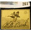 Image 1 : RW7 1940 Federal Migratory Bird Hunting and Conservation Stamp, signed, no gum.