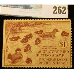 RW8 1941 Federal Migratory Bird Hunting and Conservation Stamp, not signed, no gum.