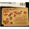 Image 1 : RW8 1941 Federal Migratory Bird Hunting and Conservation Stamp, not signed, no gum. Lower left corne