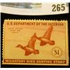 Image 1 : RW10 1942 Federal Migratory Bird Hunting and Conservation Stamp, not signed, no gum.