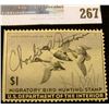 Image 1 : RW12 1944 Federal Migratory Bird Hunting and Conservation Stamp, signed, no gum.