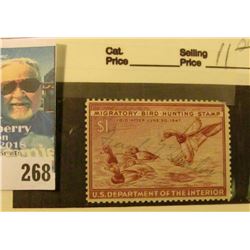 RW13 1946 Federal Migratory Bird Hunting and Conservation Stamp, signed, no gum.