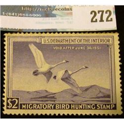 RW17 1950 Federal Migratory Bird Hunting and Conservation Stamp, not signed, no gum.