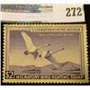 Image 1 : RW17 1950 Federal Migratory Bird Hunting and Conservation Stamp, not signed, no gum.