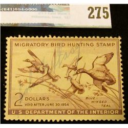 RW20 1953 Federal Migratory Bird Hunting and Conservation Stamp, signed, no gum.