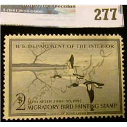 RW23 1956 Federal Migratory Bird Hunting and Conservation Stamp, signed, no gum.