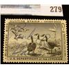 Image 1 : RW25 1958 Federal Migratory Bird Hunting and Conservation Stamp, signed, no gum.