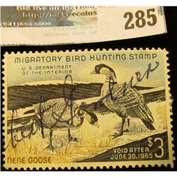 RW31 1964 Federal Migratory Bird Hunting and Conservation Stamp, signed, no gum.