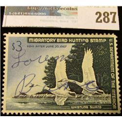 RW33 1966 Federal Migratory Bird Hunting and Conservation Stamp, signed, no gum.