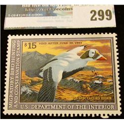RW59 1992 Federal Migratory Bird Hunting and Conservation Stamp, not signed, NH, OG, VF.