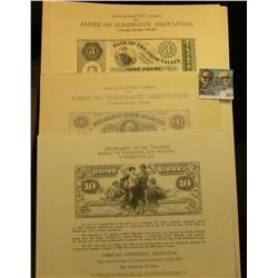 A Trio of Bureau of Engraving and Printing, Washington, D.C. Souvenir Cards printed from a original 