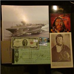 Series 1953 $2 United States "Red Seal" Note; Duplicate issued check "The English Scottish & Austral