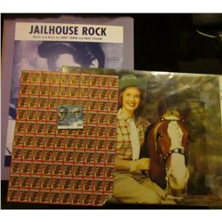10.5" x 13.5" Color Photo of a Cow Girl with horse (Dale Evans???); original .75c "Jailhouse Rock Wo