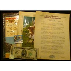 "A Pictorial History of the Presidents of the United States"; aluminum foil colorized print of an Am