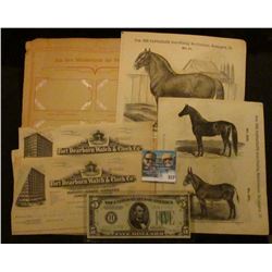Series 369 Nr. 1-6 "Fechtkunst" Cards depicting Fencers in album page; lithographs of draft horses; 