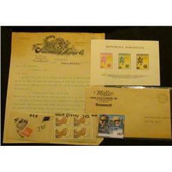 1902 letter on letter head "The Standard Harrow Co. Utica, N.Y.; (4) different Nazi Germany Stamps d