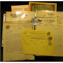 "Deering Harvester Company" Advertising; (9) Early 1900 era Agricultural related invoices; & a early