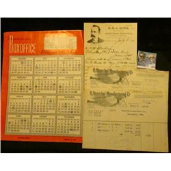 (5) 1918 invoices "R. Herschel Manufacturing Co. Peoria, Ill."; 1892 letter on letter head "D.H.G Ku