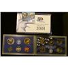 Image 2 : 2001 S U.S. Cameo Frosted Proof Set in original box as issued. Contains Sacagawea Dollar and State Q