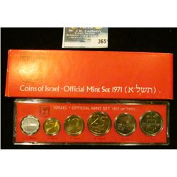 1971 Israel Official Mint Set, all coins and specially mint-marked and all sets are numbered. (6 Pie